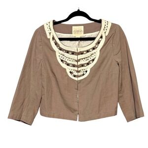NWT Anthropologie Idra Artsy Minimalist Cropped Jacket Womens Size M Boho‎ Luxe